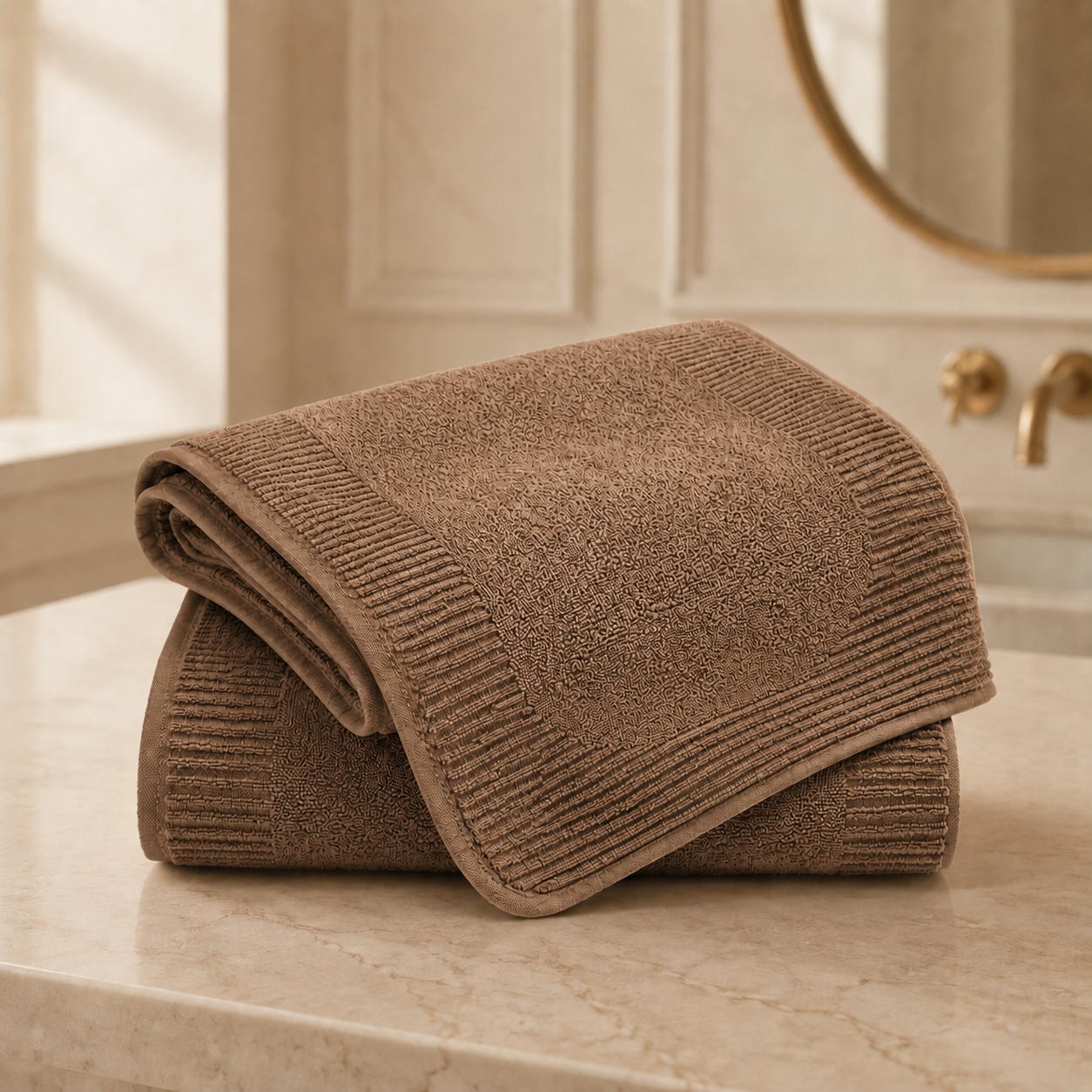 2Pcs Bath Mat Terry 50 x 70 cm - 100% Ring Spun Cotton, Luxury Premium Quality Quick Dry Bath Shower Matt, High Absorbent & Machine Washable Bathroom Mat