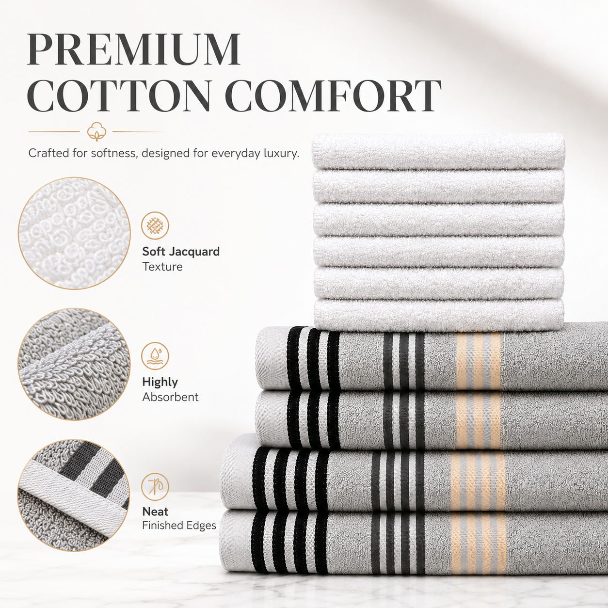 Egyptian cotton oversized bath towel