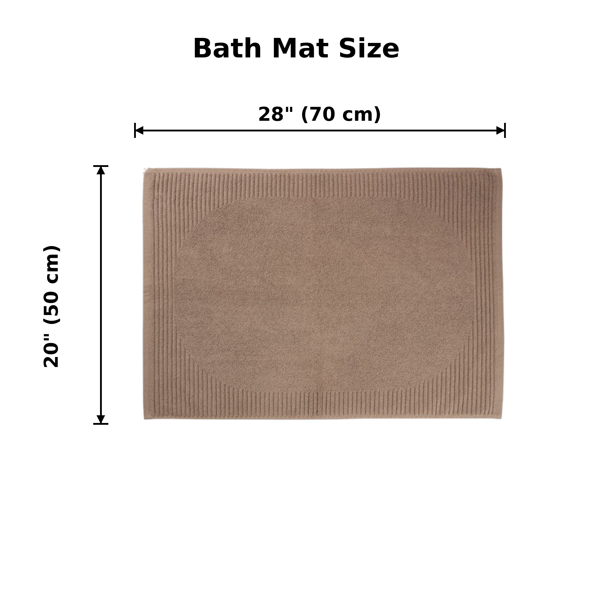 2Pcs Bath Mat Terry 50 x 70 cm - 100% Ring Spun Cotton, Luxury Premium Quality Quick Dry Bath Shower Matt, High Absorbent & Machine Washable Bathroom Mat