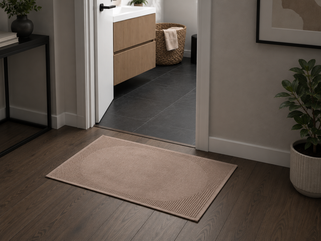 2Pcs Bath Mat Terry 50 x 70 cm - 100% Ring Spun Cotton, Luxury Premium Quality Quick Dry Bath Shower Matt, High Absorbent & Machine Washable Bathroom Mat