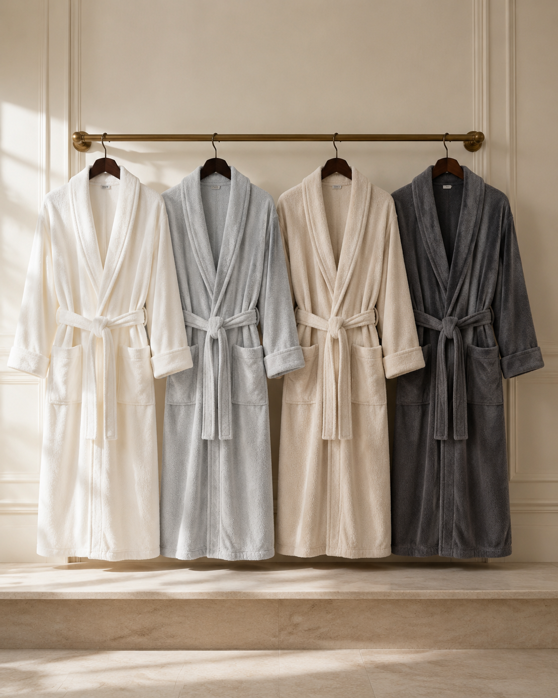 Basics Terry Towelling Bathrobe with Classic Shawl Collar Style, 100% Cotton Dressing Gown suitable for Beauty Parlour, Hotel & Spa, Lightweight & Machine Washable Robe Womenswear Loungewear Menswear Nightwear Longsleeves Belts Comfort